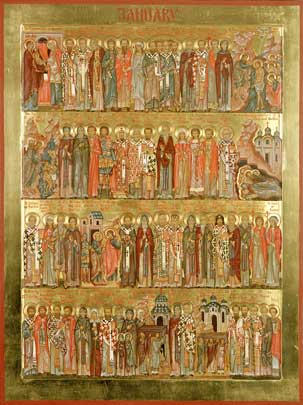 January Menaion icon of January saints